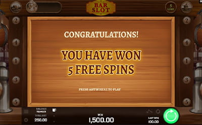 Bar Slot Free Spins