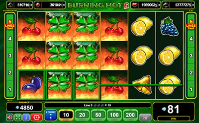 Burning Hot 6 Reels Slot Bonus Round