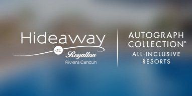 Logotipo del complejo Hideway at Resort Royalton Riviera Cancún.