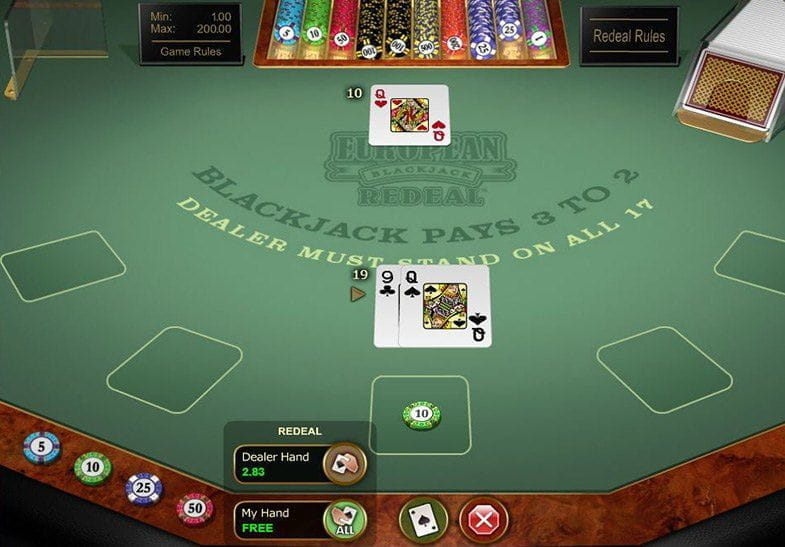 Play European Blackjack Redeal Gold’s Free Demo Version