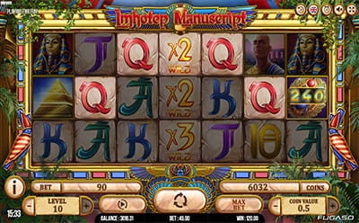 Imhotep Manuscript Slot on Mobile