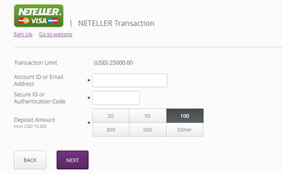 Choose Deposit Amount