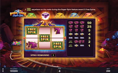 Power Strike Super Spin Slot Free Spins