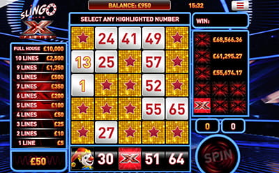 Slingo X Factor Slot Bonus Round