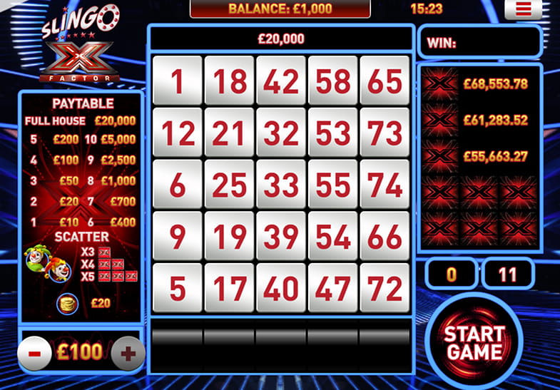 Free Demo of the Slingo X Factor Slot