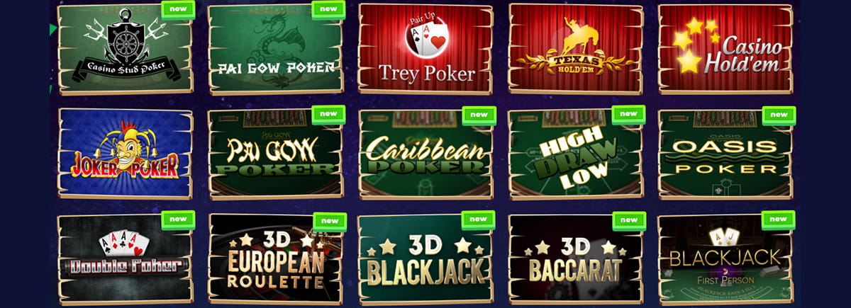 Wazamba Casino Table Games Selection 