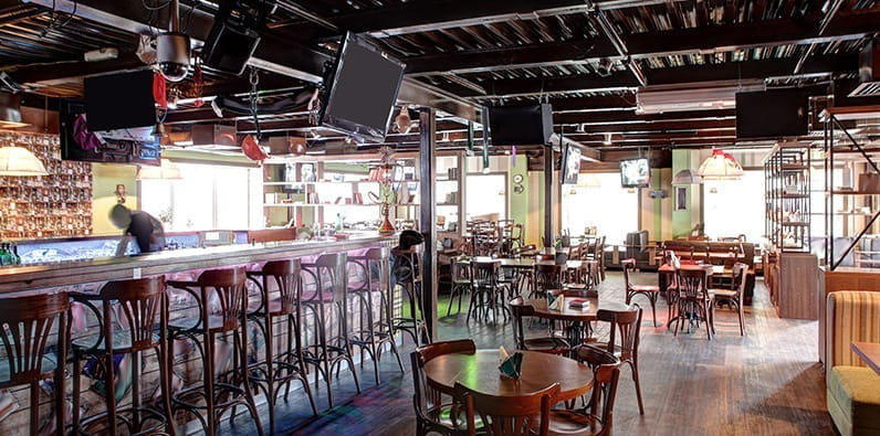 Hanging TVs in a Bar